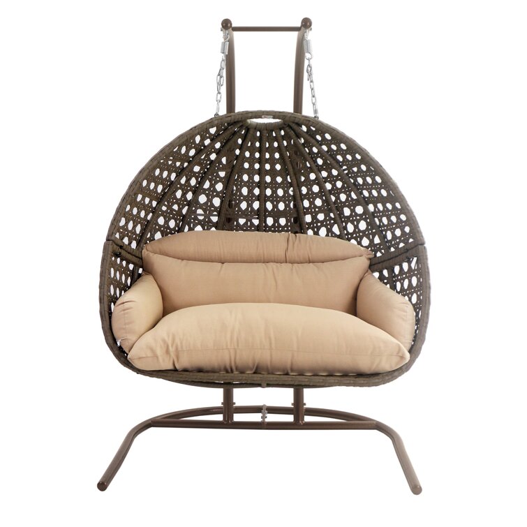 Rattan swing 2024 chair double